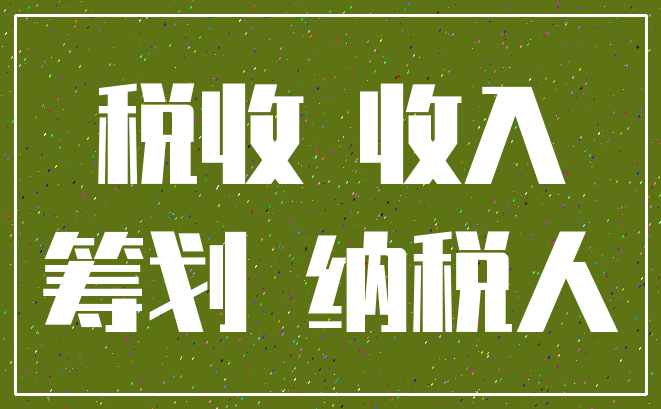 税收 收入_筹划 纳税人