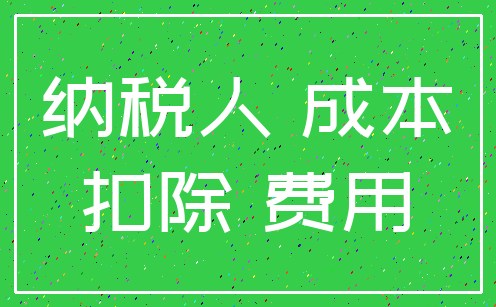 纳税人 成本_扣除 费用