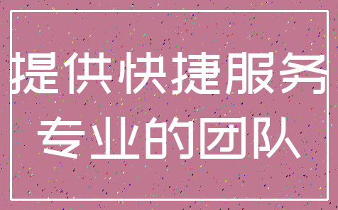 提供快捷服务_专业的团队