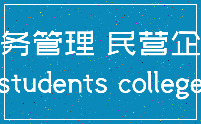 财务管理 民营企业_students college