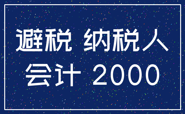 避税 纳税人_会计 2000