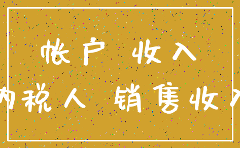 帐户 收入_纳税人 销售收入