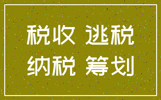 税收 逃税_纳税 筹划