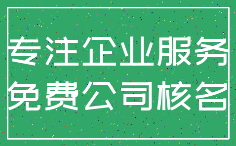 专注企业服务_免费公司核名