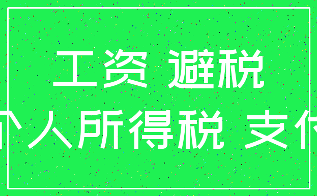 工资 避税_个人所得税 支付