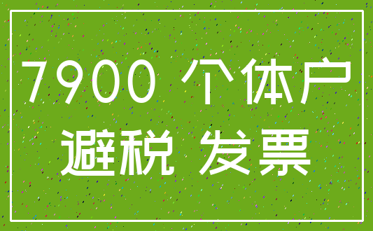 7900 个体户_避税 发票