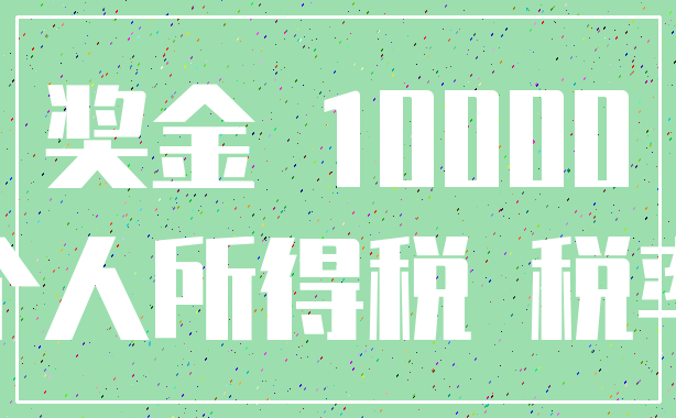 奖金 10000_个人所得税 税率