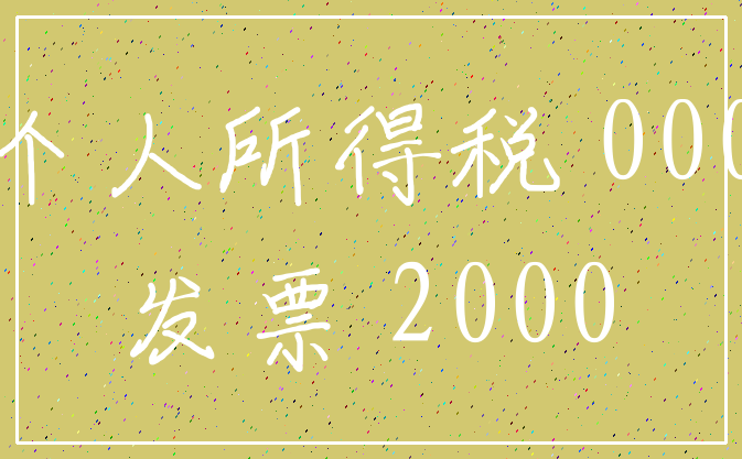 个人所得税 000_发票 2000