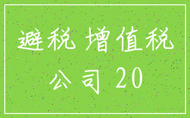 避税 增值税_公司 20