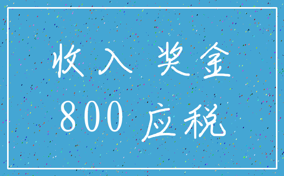 收入 奖金_800 应税