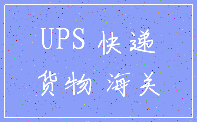 UPS 快递_货物 海关