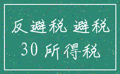 反避税 避税_30 所得税