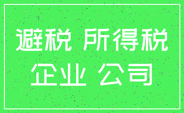 避税 所得税_企业 公司