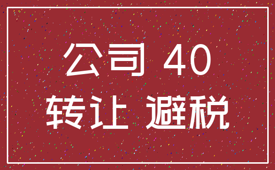 公司 40_转让 避税