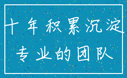 十年积累沉淀_专业的团队
