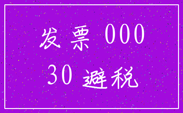 发票 000_30 避税