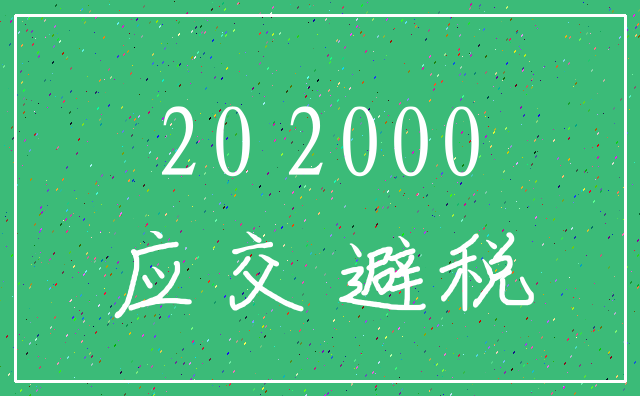 20 2000_应交 避税