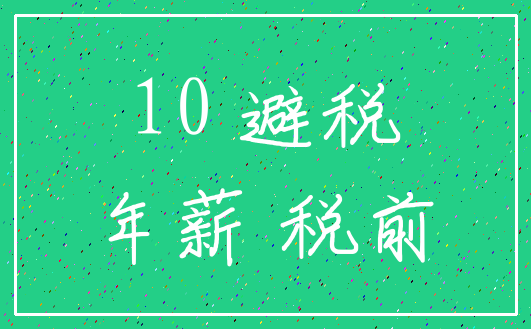 10 避税_年薪 税前