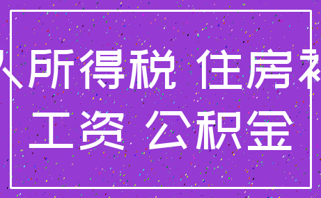 个人所得税 住房补贴_工资 公积金