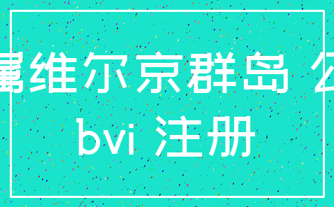 英属维尔京群岛 公司_bvi 注册