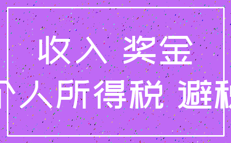 收入 奖金_个人所得税 避税