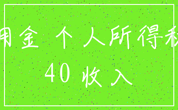 佣金 个人所得税_40 收入