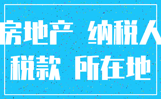 房地产 纳税人_税款 所在地