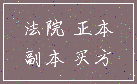 法院 正本_副本 买方