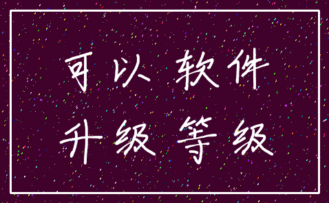 可以 软件_升级 等级