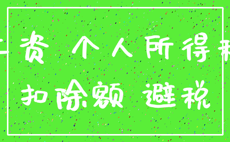 工资 个人所得税_扣除额 避税