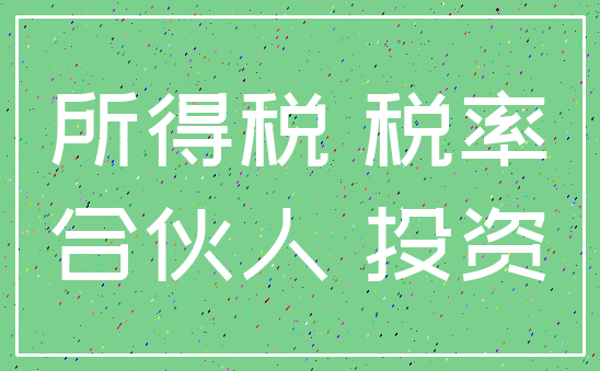 所得税 税率_合伙人 投资
