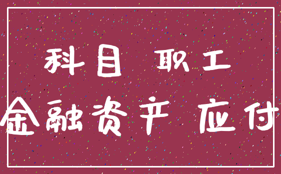 科目 职工_金融资产 应付