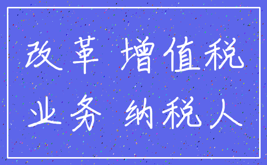 改革 增值税_业务 纳税人