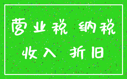 营业税 纳税_收入 折旧