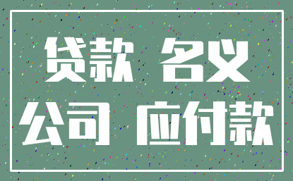 贷款 名义_公司 应付款