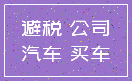 避税 公司_汽车 买车