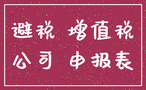 避税 增值税_公司 申报表