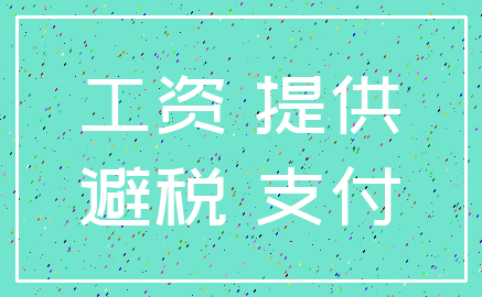 工资 提供_避税 支付