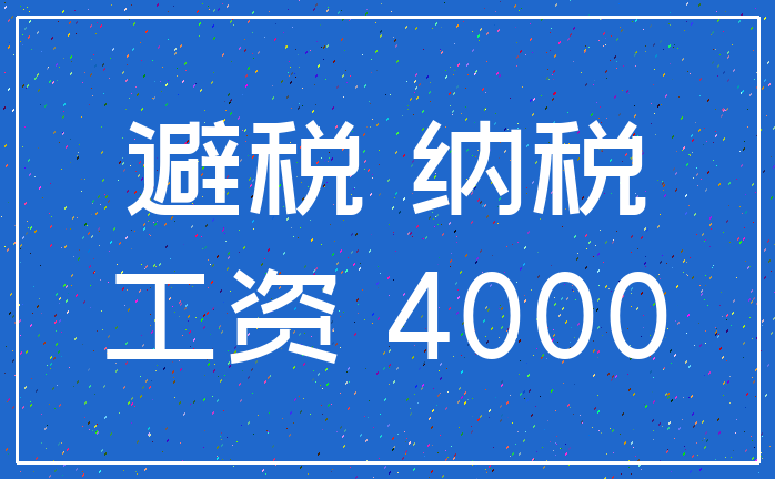 避税 纳税_工资 4000