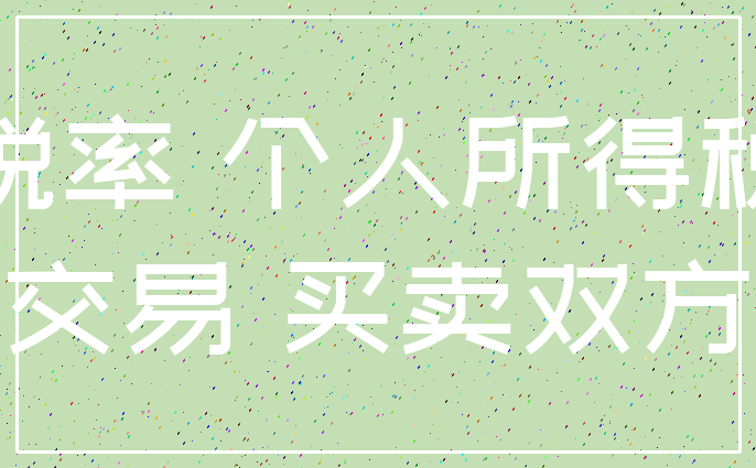 税率 个人所得税_交易 买卖双方