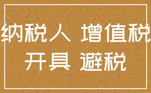 纳税人 增值税_开具 避税