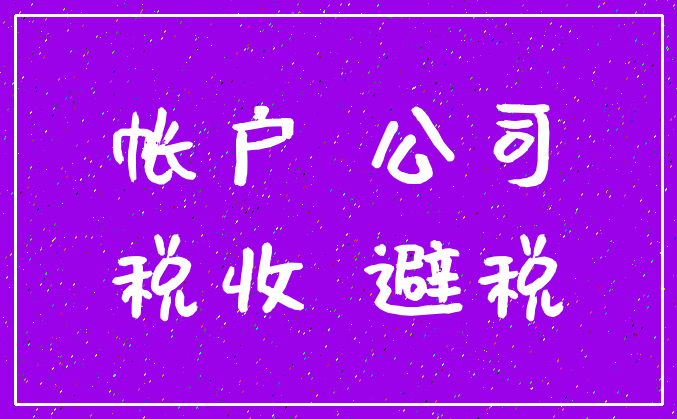 帐户 公司_税收 避税