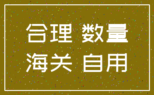 合理 数量_海关 自用