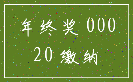 年终奖 000_20 缴纳