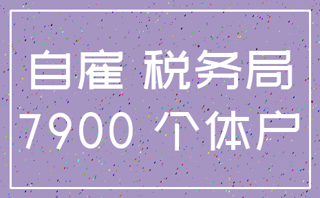自雇 税务局_7900 个体户