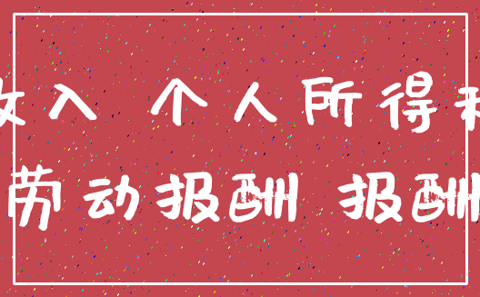 收入 个人所得税_劳动报酬 报酬
