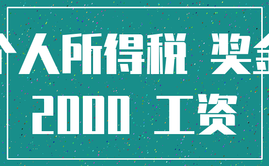 个人所得税 奖金_2000 工资