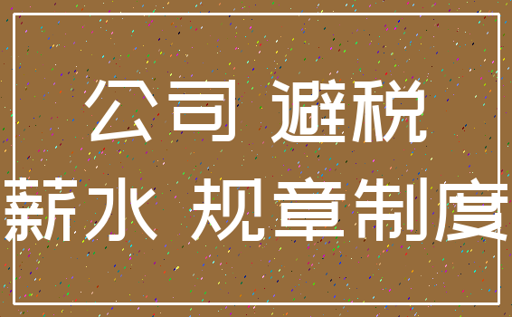 公司 避税_薪水 规章制度
