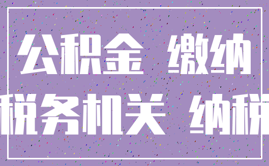 公积金 缴纳_税务机关 纳税