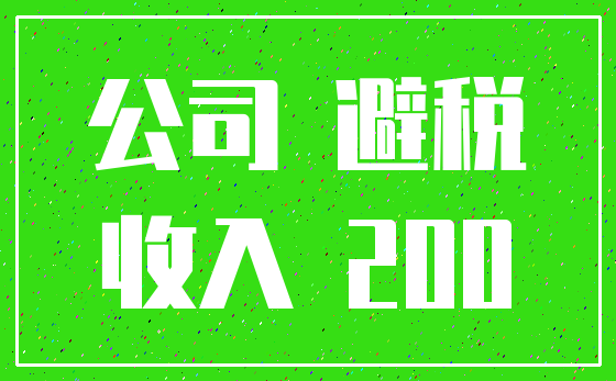 公司 避税_收入 200